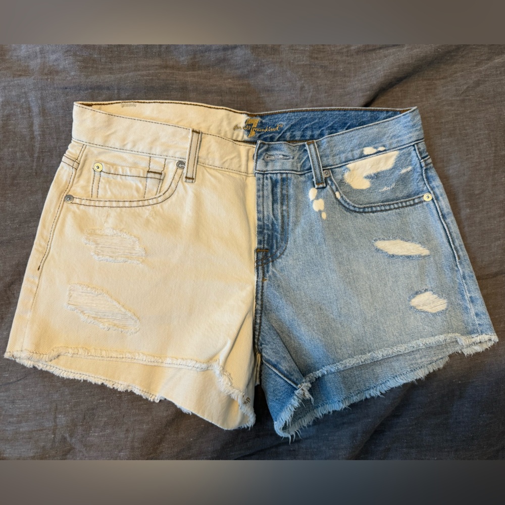 7 for All Mankind Two Toned Denim Shorts